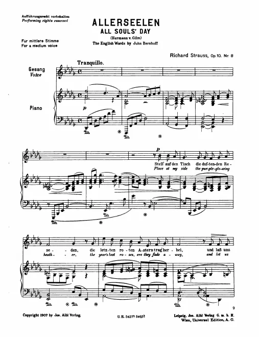 Complete Score (medium voice, transposed to )