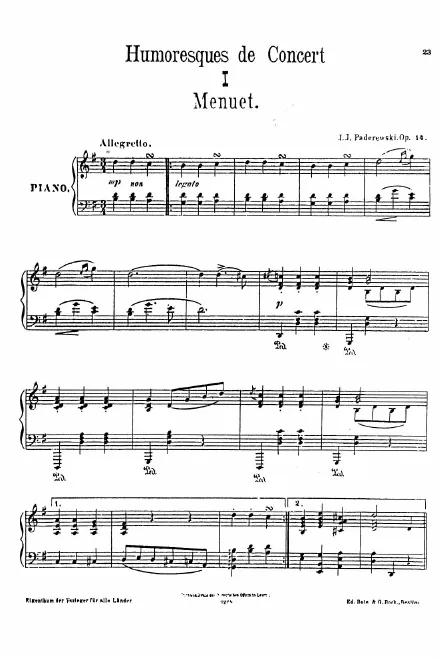 1. Menuet célèbre