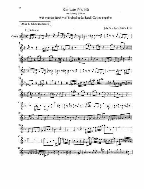 Oboe/Oboe d'amore 1, 2, Taille (English Horn)