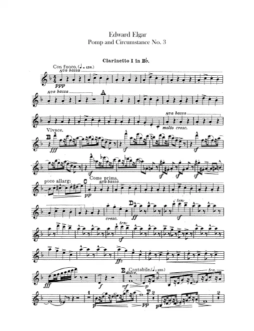 Clarinet 1, 2 (B), Bass Clarinet (B)