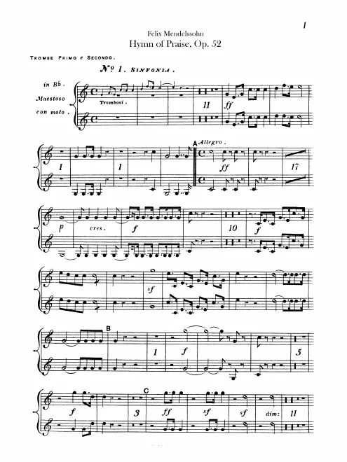 Trumpet 1/2 (B, D), Cornet 1/2* (B, A)