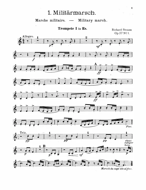 Trumpet 1, 2 (E, C), 3, 4 (F)