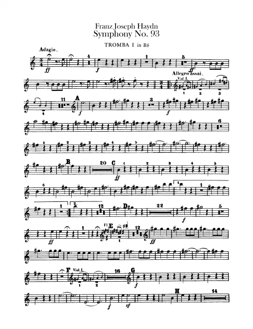 Trumpet 1, 2 (D, C; with B transposed)