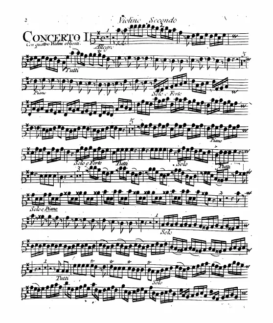 Violins II (solo and ripieno)