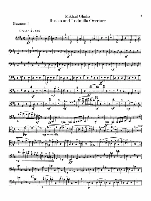 Bassoon 1, 2, Contrabassoon
