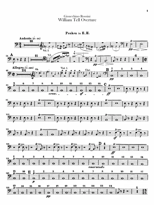 Timpani, Triangle, Bass Drum, Cymbals