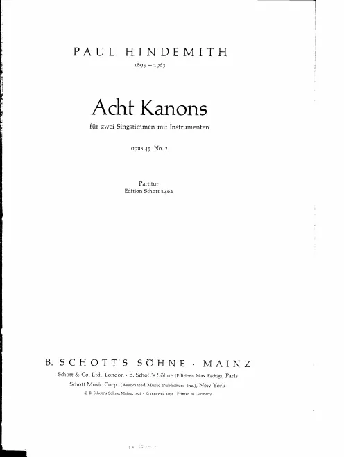 2. Acht Kanons (1-6,8)