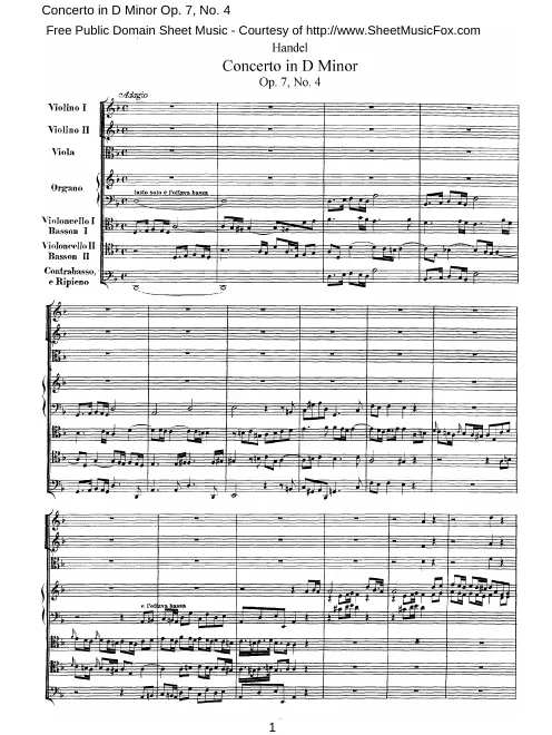 Concerto No.4 in , HWV 309