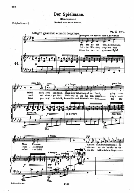 Complete Score (original / low voice, )