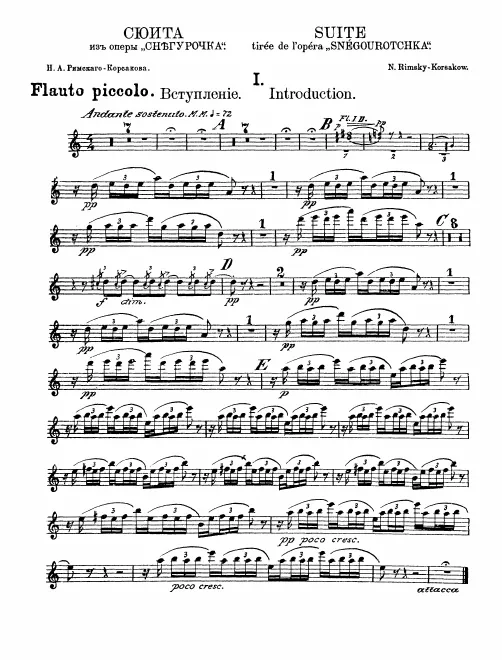 Piccolo, Flute 1, 2