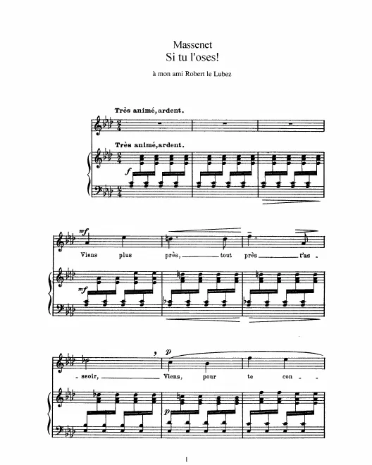Complete Score (A Major: high voice and piano)