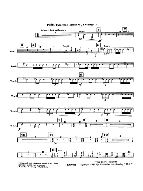Cymbals, Military Drum, Triangle