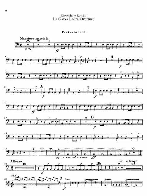 Timpani, Triangle, Snare Drum, Bass Drum