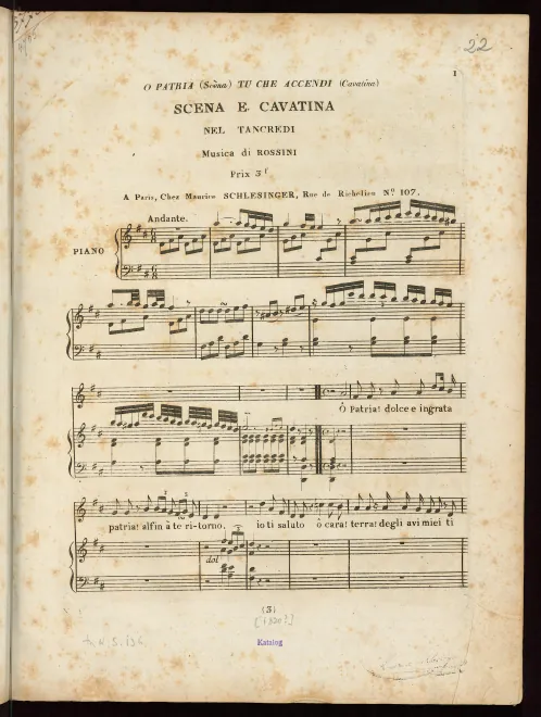 Aria: Oh patria! (Act I, Scene 2)
