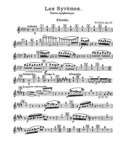 Piccolo, Flute 1, 2, 3