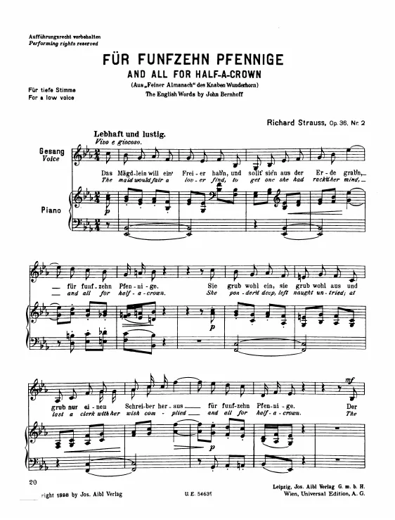 Complete Score (Low Voice, transposed to )