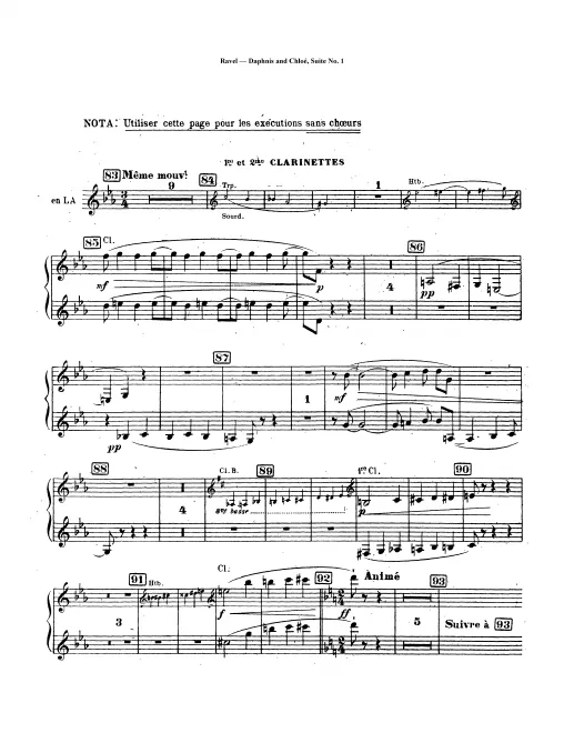 Clarinets - alternate parts to substitute for chorus