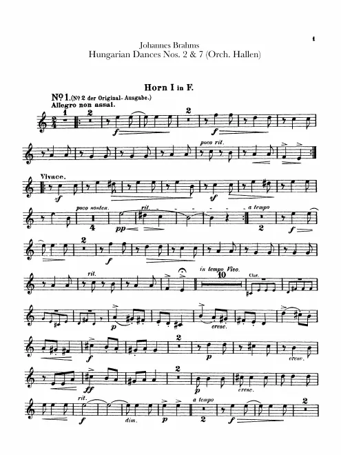 Horn 1, 2, 3, 4 (F)