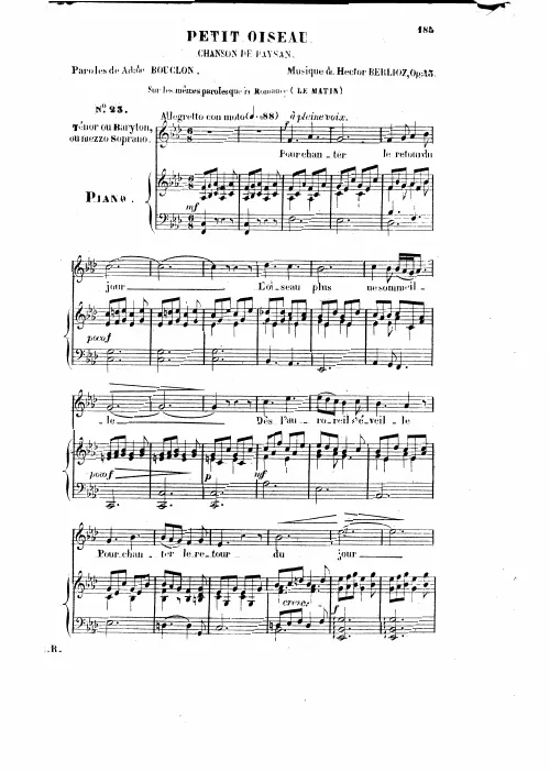 2. Petit oiseau: chanson de paysan, H 126