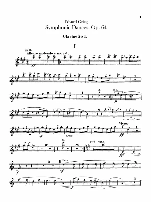 Clarinet 1, 2 (B, A)