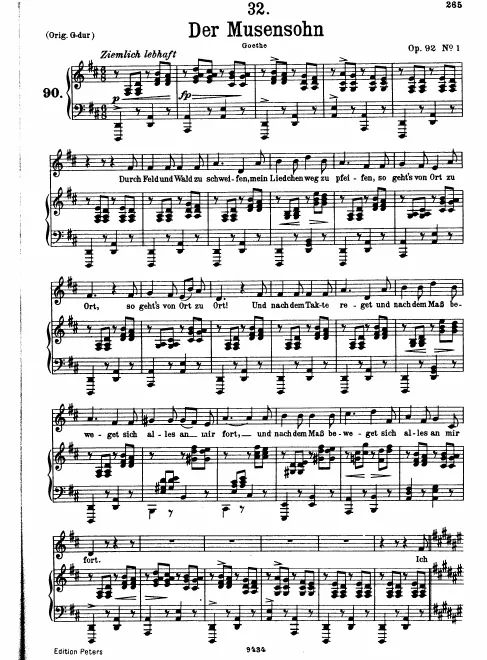 Complete Score (transposed to for low voice)