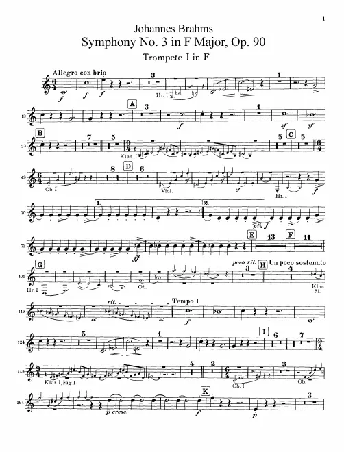 Trumpet 1, 2 (F plus B transposed)