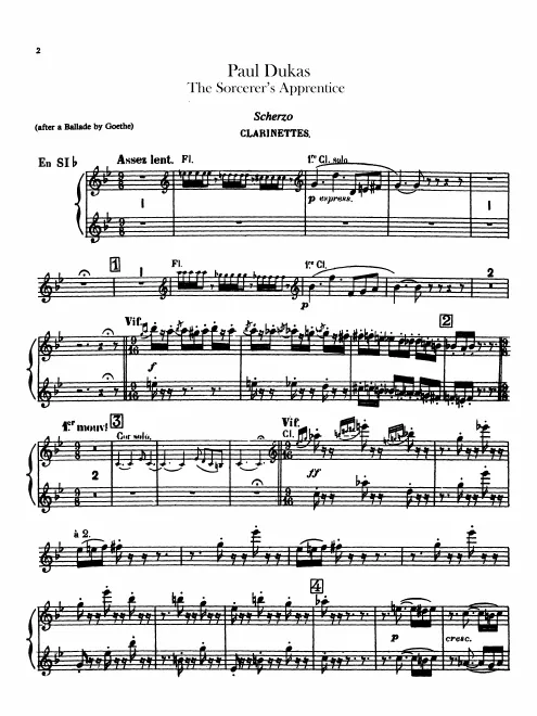Clarinet 1/2 (B♭), Bass Clarinet (B♭, bass clef, treble clef)