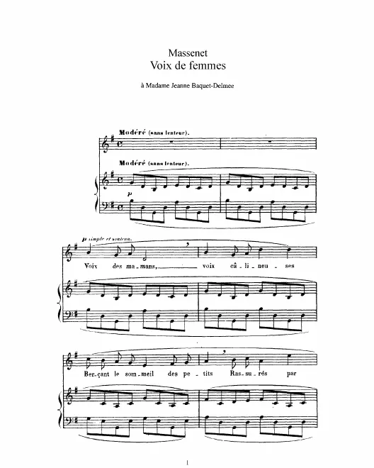 Complete Score (G Major: high voice and piano)