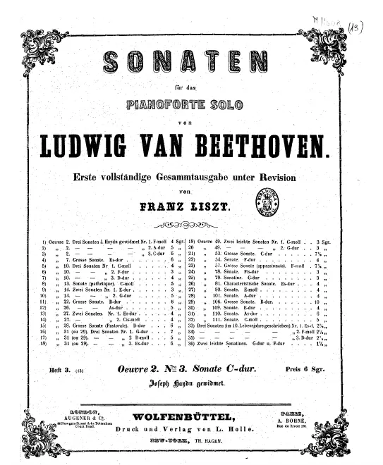 Heft 3. Piano Sonata No.3, Op.2 No.3