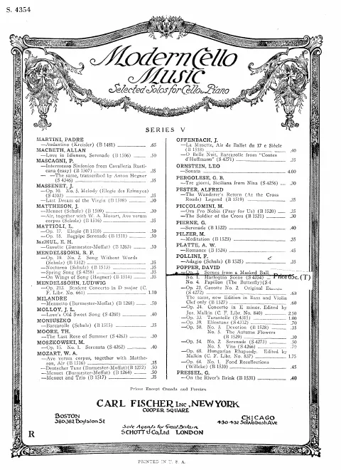 Complete Score and Cello Part