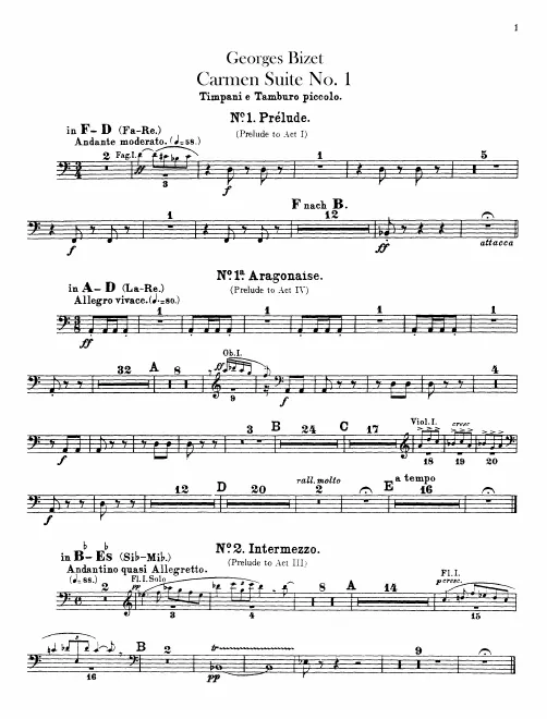 Timpani/Side Drum, Tambourine/Triangle/Bass Drum and Cymbals