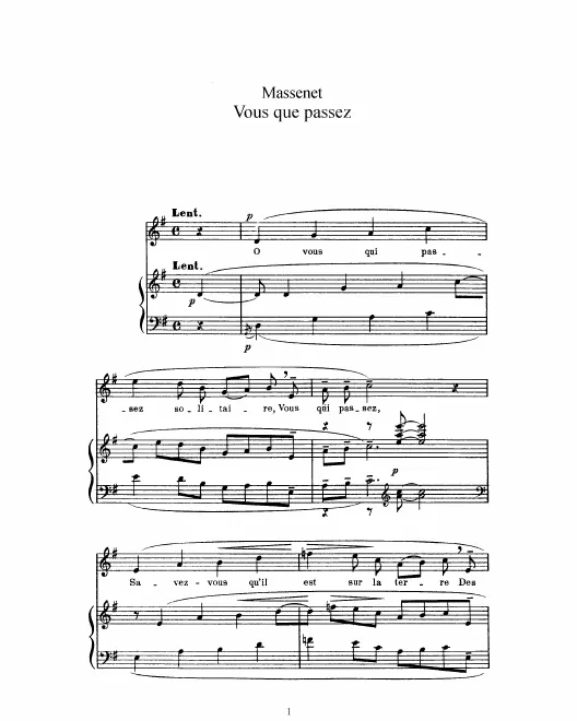Complete Score (G Major: high voice and piano)