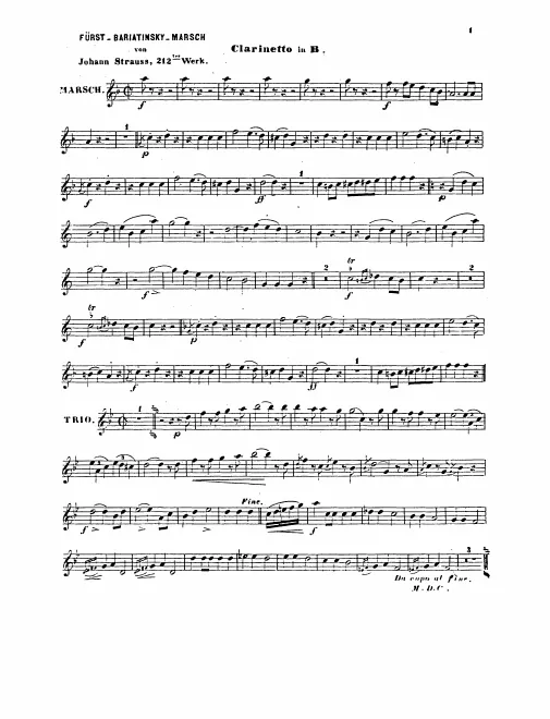 Clarinet (1) (B), (2) (E)