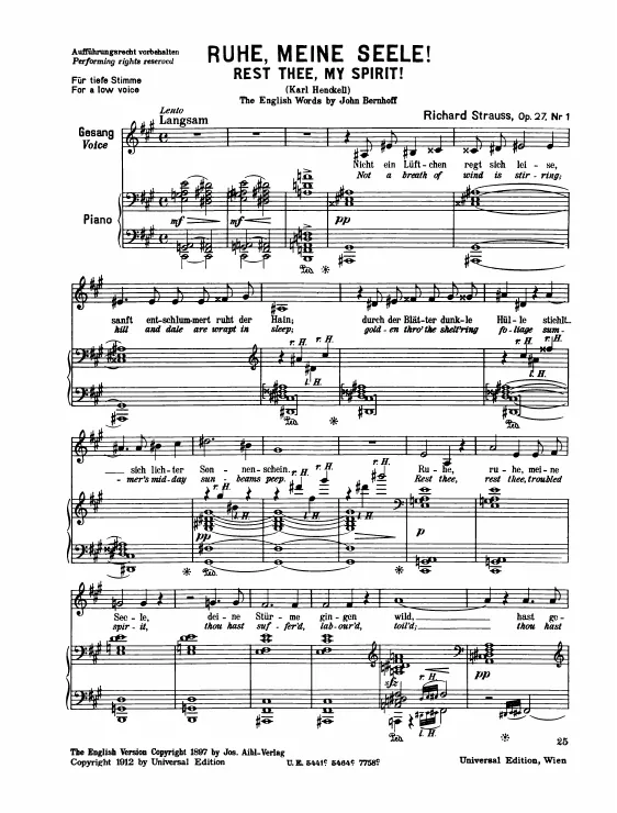 Complete Score (Low Voice, transposed to )