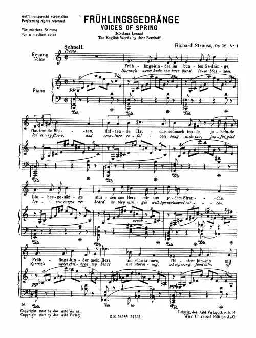 Complete Score (Medium voice, transposed to )