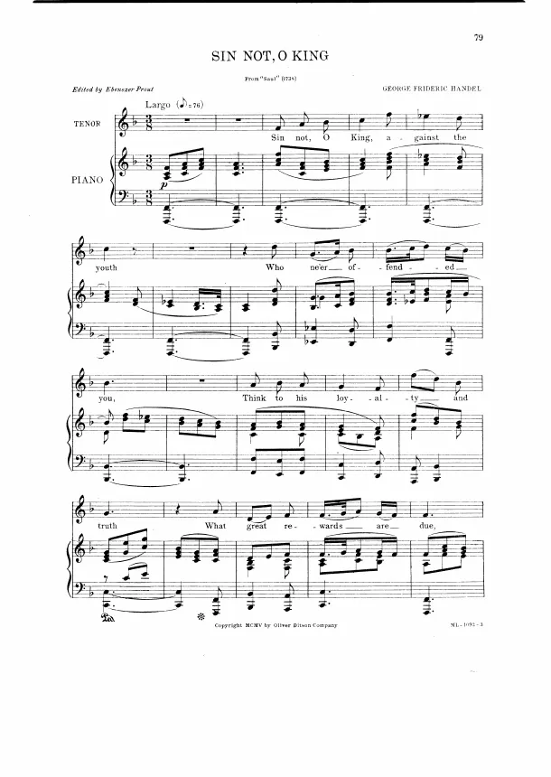 Aria: Sin not, O King (Tenor)
