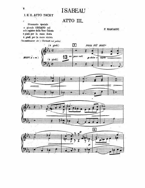 Organ (alternate for three clarinets in Act III)