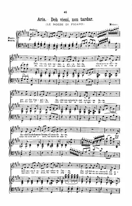 Deh, vieni, non tardar (Act IV, No.27) -