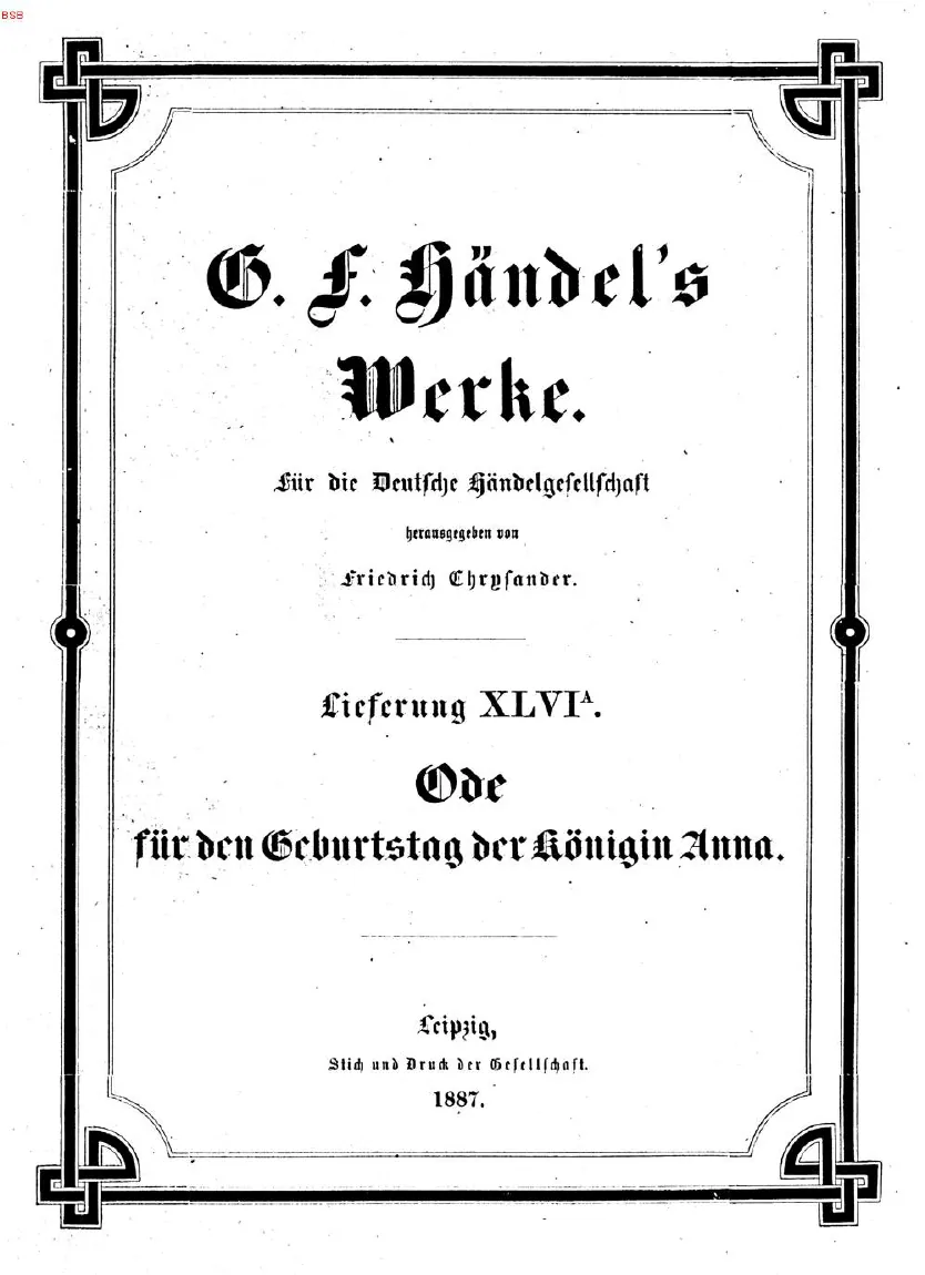 46a. Ode für den Geburtstag der Königin Anna (1887)