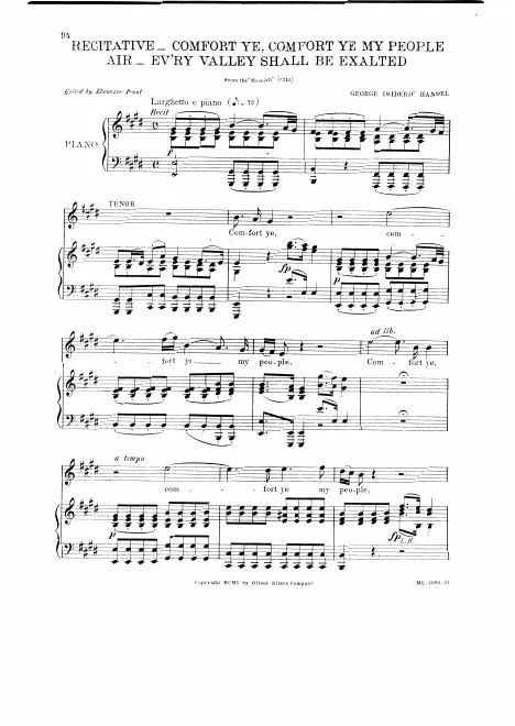 Recitative and Aria: Comfort ye ... Ev'ry valley (Part I)