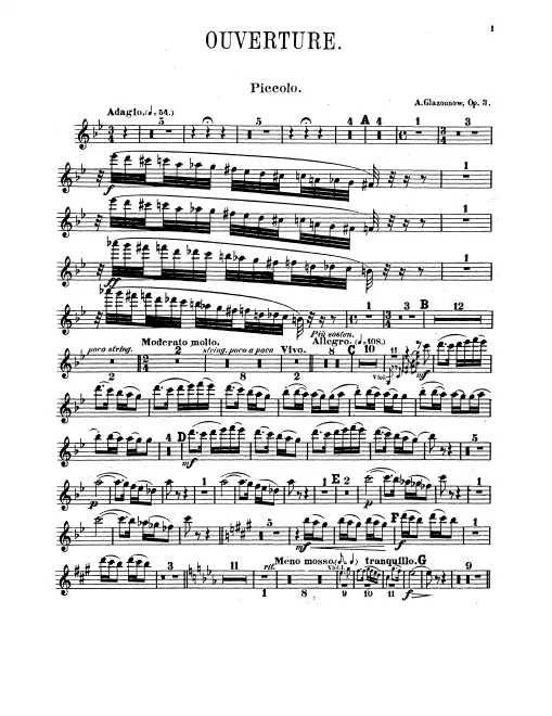 Piccolo, Flute 1, 2