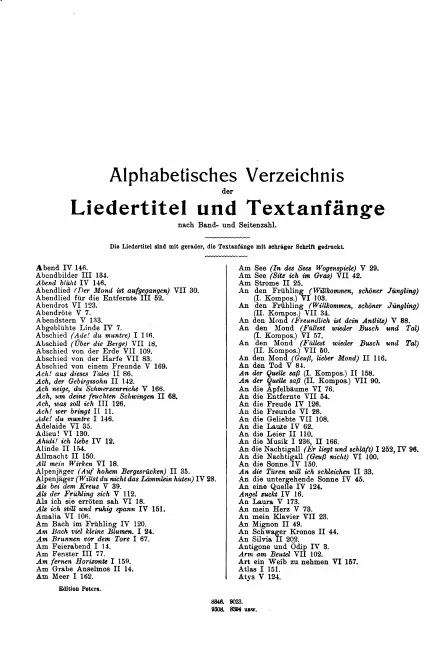 Alphabetical List of Songs (filter)