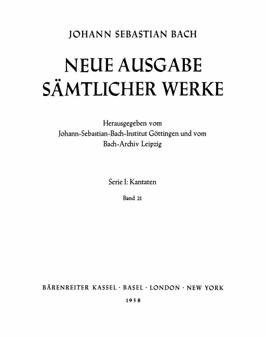 21. Kantaten zum 13. und 14. Sonntag nach Trinitatis