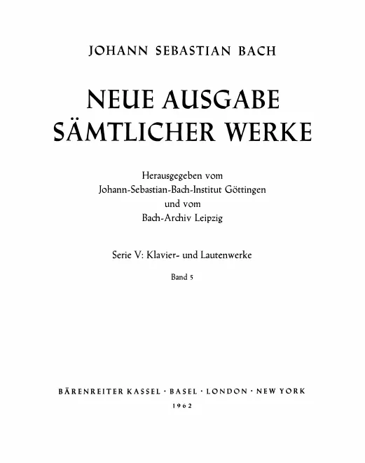 5. Klavierbüchlein für Wilhelm Friedemann Bach