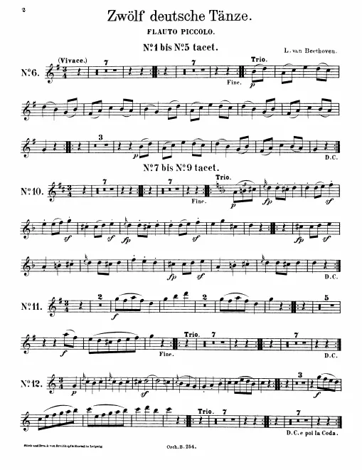 Piccolo, Flute 1, 2