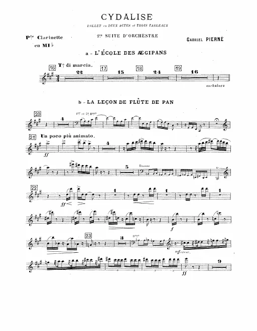 Piccolo Clarinet (E), Clarinet 1/2, 3 (B/A), Bass Clarinet (B)