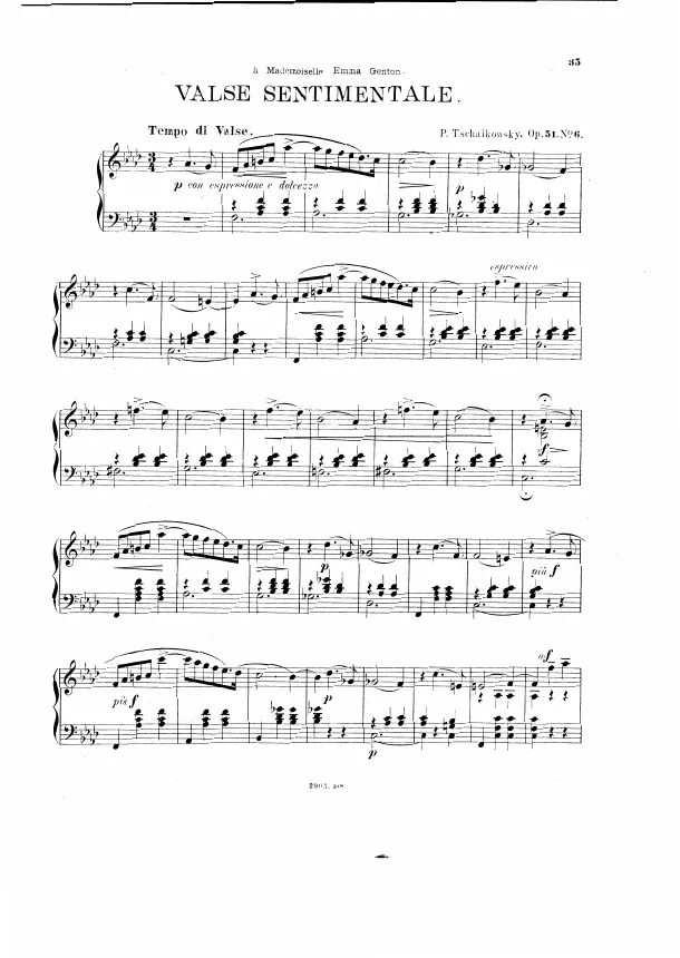6. Valse sentimentale (Tempo di Valse)