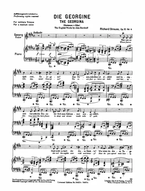 Complete Score (medium voice, transposed to )