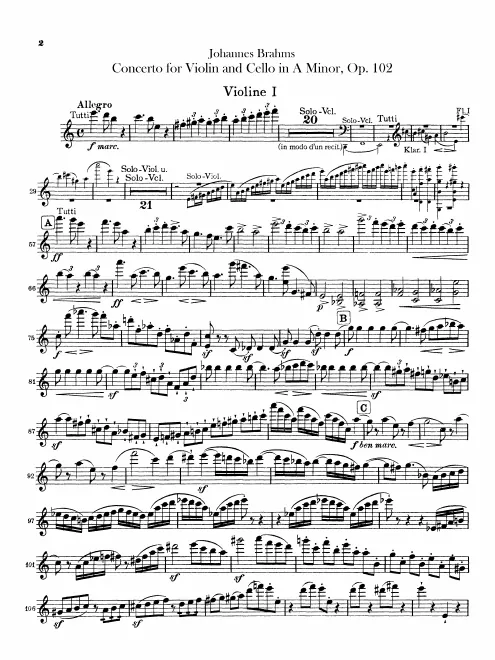 Violins I, II