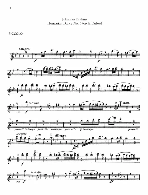 Piccolo, Flute